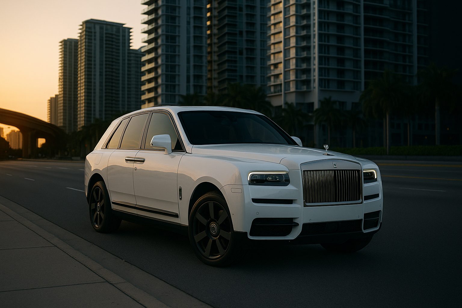 White Rolls-Royce Cullinan in Miami